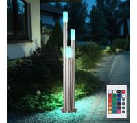 Lampe D'Extérieur Lampadaire Jardin RGB LED Télécommande Variateur Inox Argent