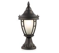Lampe d'extérieur, lampadaire, lampe de chemin, lampe de base, lampe de terrasse, lampe de jardin, métal noir, IP44 résistant aux intempéries, E27, H 40,5 cm