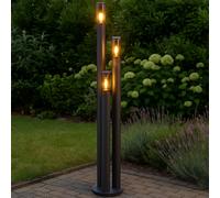 Lampe D'Extérieur Lampadaire Luminaires de Jardin Inox 3 à Feux E27 H 170 CM
