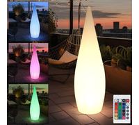 Lampe d'extérieur Lampadaire RGB LED dimmable Lampe de terrasse jardin avec télécommande, plastique blanc, variateur de couleur, H 120 cm