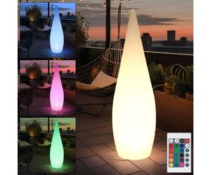Lampe d'extérieur Lampadaire RGB LED dimmable Lampe de terrasse jardin avec télécommande, plastique blanc, variateur de couleur, H 120 cm