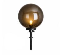 Lampe d'extérieur, lampe à brancher, lampe de jardin, culot E27, piquet, noir, boule de jardin, H 44 cm