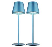 Lampe d'extérieur Lampe de table Batterie Touchdimmer Rehausse bouteille CCT, bleu, USB-C, LED 3W 200Lm blanc chaud froid, DxH 11,5x36 cm, 2er Set