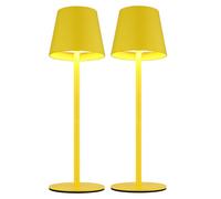 Lampe d'extérieur Lampe de table Batterie Touchdimmer Rehausse bouteille CCT, jaune, USB-C, LED 3W 200Lm blanc chaud froid, DxH 11,5x36 cm, 2er Set