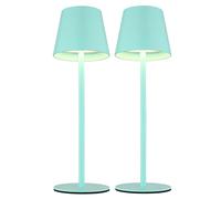 Lampe d'extérieur Lampe de table Batterie Touchdimmer Rehausse bouteille CCT, menthe, USB-C, LED 3W 200Lm blanc chaud-froid, DxH 11,5x36 cm, 2er Set