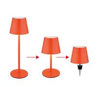 Lampe d'extérieur Lampe de table Batterie Touchdimmer Rehausse bouteille CCT, orange, USB-C, LED 3W 200Lm blanc chaud froid, DxH 11,5x36 cm