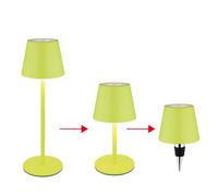 Lampe d'extérieur Lampe de table Batterie Touchdimmer Rehausse bouteille CCT vert, USB-C, LED 3W 200Lm blanc chaud froid, DxH 11,5x36 cm