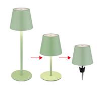 Lampe d'extérieur Lampe de table Batterie Touchdimmer Rehausse bouteille CCT, vert, USB-C, LED 3W 200Lm blanc chaud-froid, DxH 11,5x36 cm