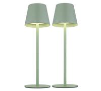 Lampe d'extérieur Lampe de table Batterie Touchdimmer Rehausse bouteille CCT, vert, USB-C, LED 3W 200Lm blanc chaud froid, DxH 11,5x36 cm, 2er Set