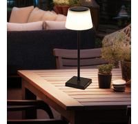 Lampe de table lampe de table d'extérieur blanc noir LED variateur tactile batterie lampe de jardin à intensité variable USB, blanc chaud-blanc froid, DxH 13,1x38 cm