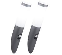 Lampe d'extérieur Lampe murale anthracite opale Lampe murale avec détecteur de mouvement, acier inoxydable, douille E27, DxH 7,6x41 cm, lot de 2