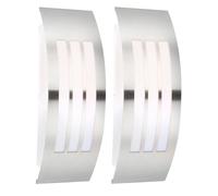 Lampe d'extérieur Lampe murale en acier inoxydable Lampe d'intérieur Lampe de façade opale, douille E27, LxlxH 32x10x9 cm, lot de 2