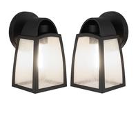 Lampe d'extérieur Lampe murale noire Lampe de façade Lampe de jardin Applique murale, aluminium, LED 7W 806Lm blanc chaud, LxLxH 20x12x12 cm, lot de 2