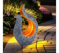 Lampe solaire décoration de jardin sculpture solaire aspect pierre lampe solaire design or, gris, LED blanc chaud, LxlxH 23,5x11x34,5 cm