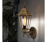 Lampe d'extérieur Applique murale d'extérieur E27 Lampe de terrasse Lanterne d'extérieur bronze, aluminium moulé sous pression, 1x E27, LxH 28,5x53 cm