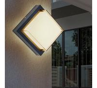 Lampe d'extérieur LED anthracite 1x LED á 12W avec opale carrée satinée IP65