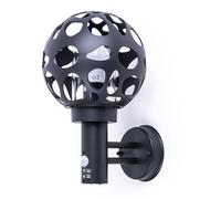 Lampe d'extérieur LED avec détecteur de mouvement anthracite Lampe murale avec détecteur de mouvement Applique murale d'extérieur Boule, design troué, 1x filament LED blanc chaud Acier inoxydable ALU,