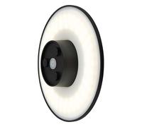 Lampe d'extérieur LED Lampe de façade CCT 3 niveaux Lampe murale noire Lampe de balcon Applique murale, 15 watts 1200Lm blanc chaud-blanc froid, DxP 25,2x4,8 cm