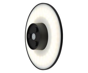 Lampe d'extérieur LED Lampe de façade CCT 3 niveaux Lampe murale noire Lampe de balcon Applique murale, 15 watts 1200Lm blanc chaud-blanc froid, DxP 25,2x4,8 cm