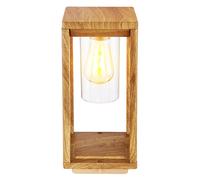 Lampe d'extérieur LED Lanterne Outdoor aspect bois Lampe d'extérieur avec capteur crépusculaire Résistant aux intempéries IP44, aluminium plastique, 7W 720lm blanc chaud, LxLxH 15x15x35 cm