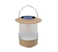 Lampe d'extérieur légère à énergie solaire avec manivelle, LED bicolore, poignée de transport et crochet de suspension (B)