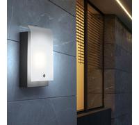 Lampe Extérieure Murale de Jardin Argent Luminaire Façade Verre Galvanisé LED