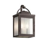 Lampe D'Extérieur Mur IP44 Aluminium Verre Hauteur : 37,2 CM 2x E14 Vintage