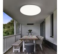 Lampe D'Extérieur Plafonnier Terrasses Intempéries 1 à Feux Argent LED D 33 CM