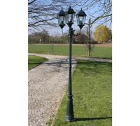 Lampe d'Extérieur Rétro Vert Foncé/Noir Fonte 3 Têtes Lampadaire vidaXL