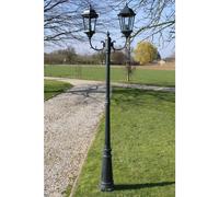 Lampe d'Extérieur Rétro Vert Foncé/Noir Fonte 3 Têtes Lampadaire vidaXL