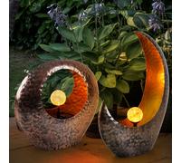 Lampe D'Extérieur Solaire de Balcon Faucille Intempéries Verre Laiton LED 2er