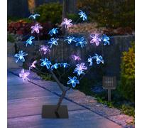 Lampes solaires pour la décoration de jardin extérieur Lampe solaire à fiche extérieure en forme d'arbre, arbre fleuri, LED, H 60 cm