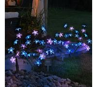 Lampe D'Extérieur Solaire de Jardin LED Décorative Fleurs Arbre Pointe 2er Set