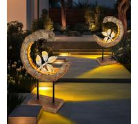 Lampe D'Extérieur Solaire de Jardin LED Terrassenleuchte Pointe H 52cm 2er Set