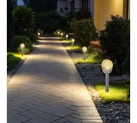 Lampe D'Extérieur Solaire de Jardin Pointe Inox LED Spots à Encastrer 8er Set