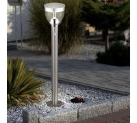 Lampe de jardin avec détecteur de mouvement Lampe d'allée LED en acier inoxydable Lampe d'extérieur avec Erspitz Lampes solaires pour l'extérieur, 3 niveaux, 6W 550lm blanc chaud, DxH 15x95 cm