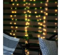 Lampe d'extérieur guirlande lumineuse solaire, lampe décorative LED moderne, éclairage de terrasse, batterie, noir, 192x LED 3000K, Lxl 150x150 cm