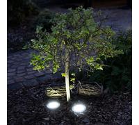 2x lampe d'extérieur solaire spot lampe en acier inoxydable étanche chemin EXTÉRIEUR éclairage jardin terrasse pelouse allée sol pique lampadaire