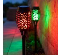 Lampe D'Extérieur Solaire Spots à Encastrer RGB LED Couleur Feuer-Effekt Déco