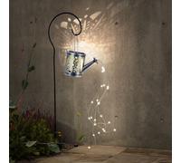 Lampe solaire enfichable arrosoir lampe de jardin d'extérieur en arrosoir design lampe enfichable argent, 24x LED blanc chaud, H 94 cm, jardin balcon allées pelouse
