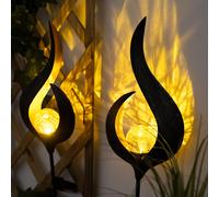 Lampe D'Extérieur Spots à Encastrer Solaire Jardin Déco Verre IP44 Akku Bronze