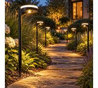 Lampe D'Extérieur Spots à Encastrer Solaire Jardin Noir Pointe LED Haut Bas 6er
