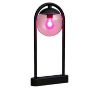 Lampe d'extérieur sur pied dimmable Lampe de chemin Télécommande Extérieur Lampe sur pied Boule en verre, rétro, métal noir fumé, 1x RGB LED 4W 470Lm blanc chaud, HxLxÜ 50x20x32cm
