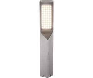 Lampe d'extérieur sur pied en acier inoxydable lampadaire lampe de jardin argentée éclairage de chemin, finition satinée, LED 11W 720Lm blanc chaud, LxPxH 8x8x60 cm