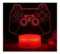 Lampe d'illusion VORMOR 3D Veilleuse Forme Manette de Jeux Tactile 7 Couleurs Multicolore G