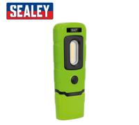 Lampe D'Inspection Rechargeable Sealey 3W COB LED + Torche LED Li-Po - VERT