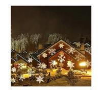 Lampe disco solaire de Noël en forme flocon neige, IP65, luminaire d'extérieur mobile, idéal for une fête du Nouvel An ou un mariage(Bianco)