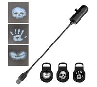 Lampe du projecteur d'Halloween, 3 modes projecteur de fantôme squelettique à LED avec puissance USB, conception d'imprimés de palmier légère magnétique à 360 ° à 360 ° pour maison hantée, tunnel, all