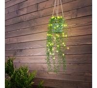 Outdoor -pendelleuchte lampe à panneau solaire solaire suspension solaire extérieur, corde de chanvre artificiel, LED blanc chaud, DxH 13 x 90 cm