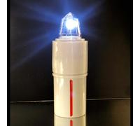 LAMPE ÉLECTRONIQUE VOTIVE POUR CIMETIÈRE - AUTONOMIE EXTRA-LONGUE 1,5 ANS/8 MOIS | Bougies LED à piles pour cimetière autonomie extra-longue 245/547 jours. (BLANC CLIGNOTANT, GRAND - LOCULUS)